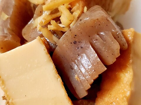 厚揚げとコンニャクの甘辛生姜煮